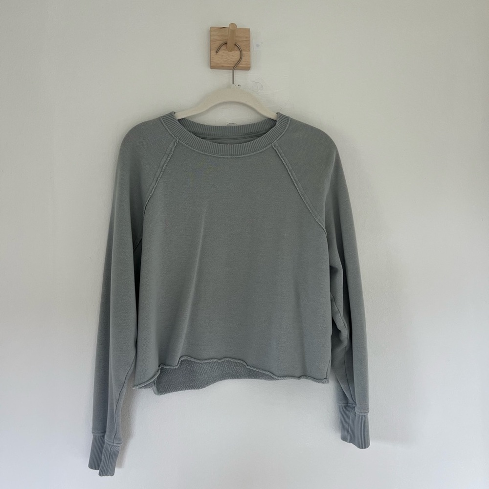Light Green Cropped Sweatshirt by Aerie